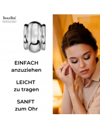 Traveller Ohrclip - Silberfarben - 15 x 10 mm - Platiniert - 157609