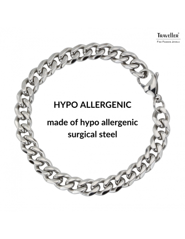 Traveller Bracelet - Men - Silver Coloured - Stainless Steel - Links - 22 x 0,9 cm - 180958