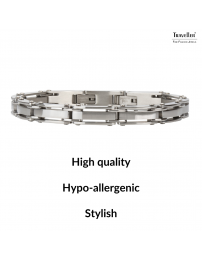 Traveller Bracelet - Men - Silver Coloured - Stainless Steel - 21 x 0,8 cm - 181058 Traveller Bracelet - Men - Silver Coloured - Stainless Steel - 21 x 0,8 cm - 181058