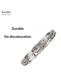 Traveller Bracelet - Men - Silver Coloured - Stainless Steel - 21 x 0,8 cm - 181058 Traveller Bracelet - Men - Silver Coloured - Stainless Steel - 21 x 0,8 cm - 181058