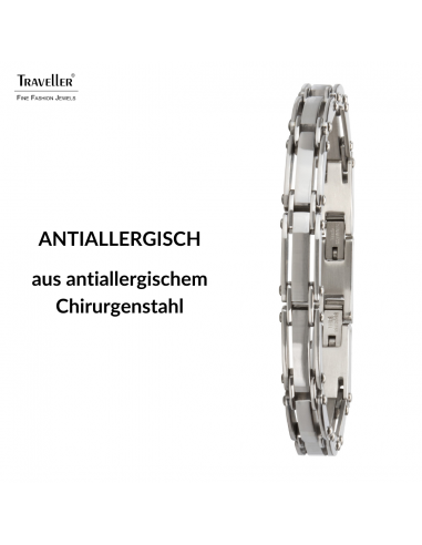 Traveller Armband - Herren - Silberfarbe - Edelstahl - 21 x 0,8 cm - 181058 Traveller Armband - Herren - Silberfarbe - Edelstahl - 21 x 0,8 cm - 181058