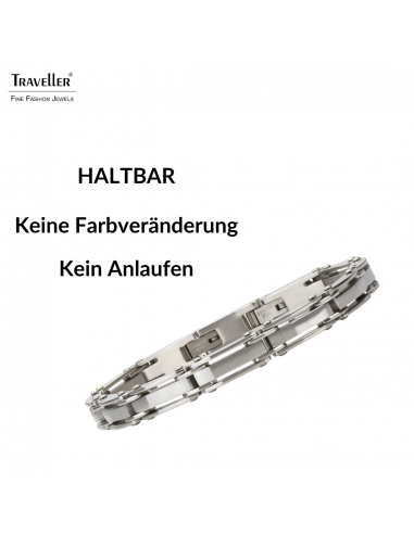 Traveller Armband - Herren - Silberfarbe - Edelstahl - 21 x 0,8 cm - 181058 Traveller Armband - Herren - Silberfarbe - Edelstahl - 21 x 0,8 cm - 181058