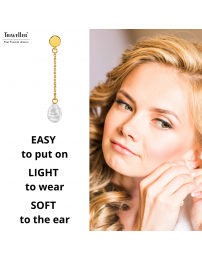 Traveller Clip-on Earrings - Drop Earring - Baroque Pearls - 10x8mm - White - Platinum Plated - 50x8mm - 114271