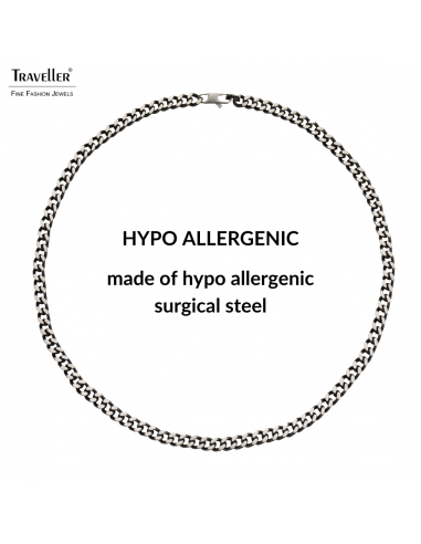 Traveller Necklace - Men - Chain Men - Stainless Steel - 55cm long