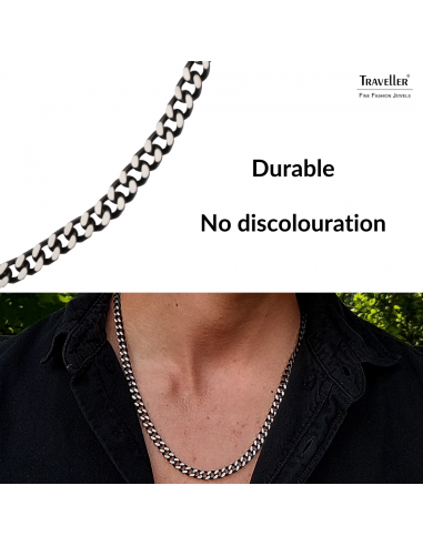 Traveller Necklace - Men - Chain Men - Stainless Steel - 55cm long