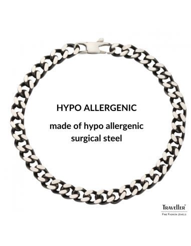 Traveller Bracelet - Men - Silver Coloured - Stainless steel - Chain - 22 cm - 181199 