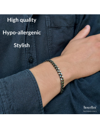 Traveller Bracelet - Men - Silver Coloured - Stainless steel - Chain - 22 cm - 181199 