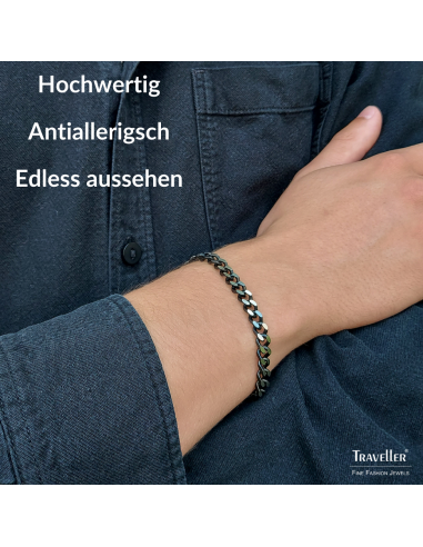 Traveller Armband - Herren - Silberfarbe - Edelstahl - Glieder - 22 cm - 181199 Traveller Armband - Herren - Silberfarbe - Edelstahl - Glieder - 22 cm - 181199