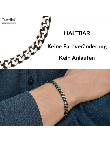 Traveller Armband - Herren - Silberfarbe - Edelstahl - Glieder - 22 cm - 181199 Traveller Armband - Herren - Silberfarbe - Edelstahl - Glieder - 22 cm - 181199