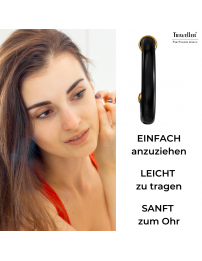 Traveller Ohrclips - Creolen - Vergoldet 22kt - Resin Schwarz - 25 mm - 157713