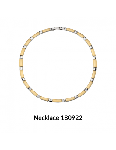 Traveller Bracelet - Bicolour - Stainless Steel - Zirconia Crystals - 18-19.5 cm - Gold & Platinum Plated - 180923