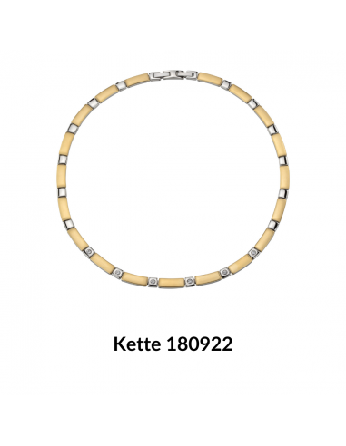 Traveller Armband - Bicolor - Edelstahl - Zirkonia Kristalle - 18-19,5 cm - Vergoldet & Platiniert - 180923