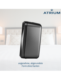 ATRIUM Wekker - Radiogestuurd - Analoog - Geen tikgeluid - Afgerond vierkant model - Duidelijk - Zwart - A610-7