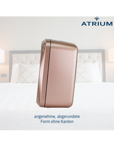 ATRIUM Wekker - Radiogestuurd - Analoog - Geen tikgeluid - Afgerond vierkant model - Duidelijk - Rose Metallic - A61017