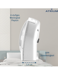 ATRIUM Wecker - Analog - Weiss - Klar - Aufbauender Alarm - Snooze - Ohne Ticken - A218-0