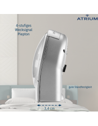 ATRIUM Wecker - Analog - Silber - Klar - Aufbauender Alarm - Snooze - Ohne Ticken - A218-19