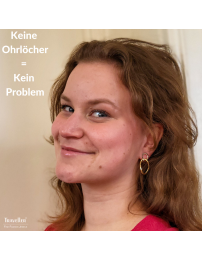 Traveller Ohrclips - Hänger - 22kt Vergoldet & Platiniert - Doppeloval - Bicolor - 33x14 mm - 157232