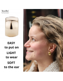 Traveller Clip-on Earrings - Gold coloured - Shiny - 22ct Gold plated - Half hoops - 18 mm - 138009