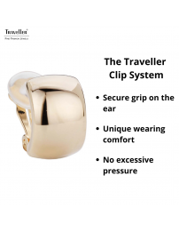Traveller Clip-on Earrings - Gold coloured - Shiny - 22ct Gold plated - Half hoops - 18 mm - 138009