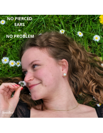 Traveller Clip-on Earrings - Pearls - 10 mm - White - Gold coloured - 22ct Gold plated - 113364