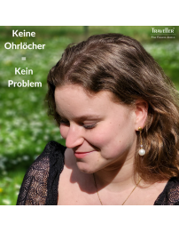 Traveller Ohrclips - Hänger - Goldfarbe - Perle - 12 mm - Weiss - Preciosa Crystals - Vergoldet - 53x12 mm - 114139