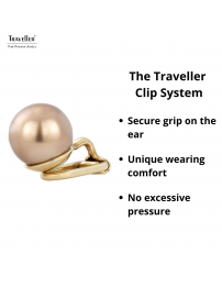 Traveller Clip-on Earrings - 22ct Gold Plated - Pearls - 10 mm - Bronze - 15x10 mm - 706010