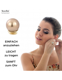 Traveller Ohrclips - 22kt Vergoldet - Perle - 10 mm - Bronze - 15x10 mm - 706010