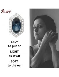 Grossé Clip-on Earrings - Jelly Beans - Silver Coloured - Crystal - Blue - Platinum Plated - 15x9 mm - GA61730P