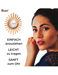 Grossé Ohrstecker - Future Floral - Goldfarbe - Perle - Weiss - Vergoldet - 25x20 mm - GJ64778