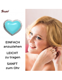 Grossé Ohrstecker - Pop Heart - Silberfarbe - Emaille - Hell Blau - Platinieert - Ø 7 mm - GA61744