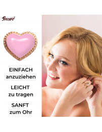 Grossé Ohrstecker - Pop Heart - Goldfarbe - Emaille - Rosa - Vergoldet - Ø 7 mm - GA61746