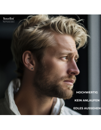 Traveller Ohrringe - Herren - Made in Germany - Edelstahl - Schwarz&Silber - Dreieck 7mm - Nachhaltig - 171003