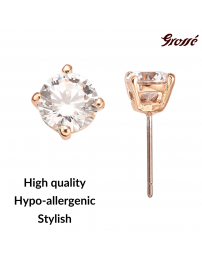 Grossé Earrings - Aristocratic - Gold Coloured - Zirconia - Gold Plated - Ø 6 mm - GJ63208 