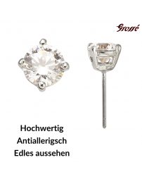 Grossé Ohrstecker - Aristocratic - Silberfarbe - Zirkonia - Platiniert - Ø 6 mm - GJ63210P 