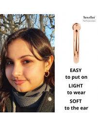 Traveller Clip-on Earrings - Hoops - Rose gold coloured - 25 mm - 18ct Rose gold plated - 155648