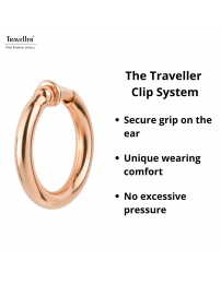 Traveller Clip-on Earrings - Hoops - Rose gold coloured - 25 mm - 18ct Rose gold plated - 155648