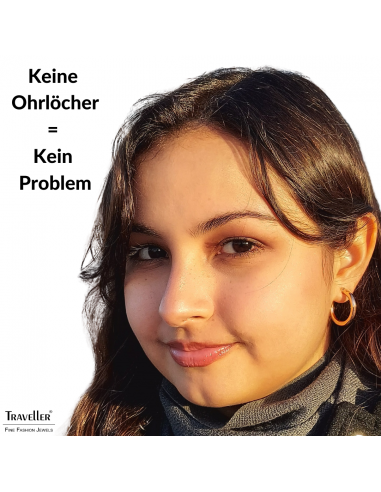 Traveller Ohrclips - Creolen - Rosé goldfarbe - 25 mm - 18kt rosé vergoldet - 155648