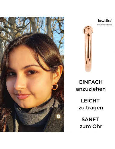 Traveller Ohrclips - Creolen - Rosé goldfarbe - 25 mm - 18kt rosé vergoldet - 155648