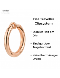 Traveller Ohrclips - Creolen - Rosé goldfarbe - 25 mm - 18kt rosé vergoldet - 155648