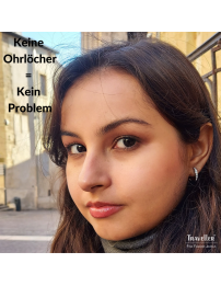 Traveller Ohrclip - Silverfarbe - Preciosa Crystals  - Halb Creole - Platiniert - 15x3 mm - 157322