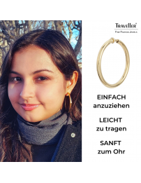 Traveller Ohrclips - Creolen - Goldfarbe - 50 mm - 22kt Vergoldet - 157500