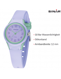 Sinar Uhr - Analog - Flieder / Mint - 29mm - 10 Bar - Weiches Verstellbares Band 12-17.5cm - XB-47-7