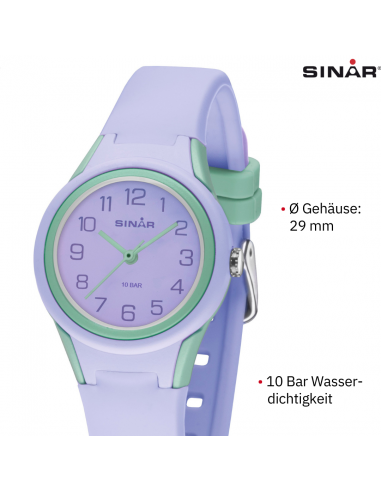 Sinar Uhr - Analog - Flieder / Mint - 29mm - 10 Bar - Weiches Verstellbares Band 12-17.5cm - XB-47-7