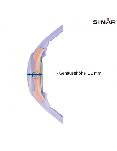 Sinar Uhr - Analog - Flieder / Apricot - 29mm - 10 Bar - Weiches Verstellbares Band 12-17.5cm - XB-47-17