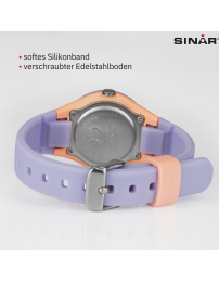 Sinar Uhr - Analog - Flieder / Apricot - 29mm - 10 Bar - Weiches Verstellbares Band 12-17.5cm - XB-47-17