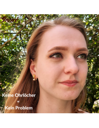 Grossé Ohrclip - Hänger - Goldfarbe - Perle - Weiss - Kristall - 20x10 mm - Vergoldet - GJ64269