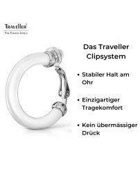 Traveller Ohrclips - Ohrringe - Platiniert - Resin Weiss - 25 mm - Silberfarbe - 157714
