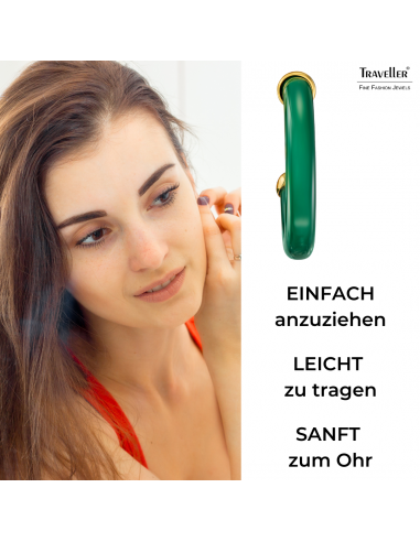 Traveller Ohrclips - Ohrringe - Vergoldet 22kt - Rot Resin - 25 mm - 157717