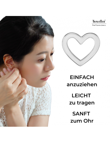 Traveller Ohrstecker - Silverfarbe - Herz - 6x7 mm - Edelstahl - 166340 