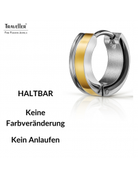 Traveller Ohrringe - Bicolor - Vergoldet - Ø 13mm - Edelstahl - Gold- & Silberfarbe - 166345